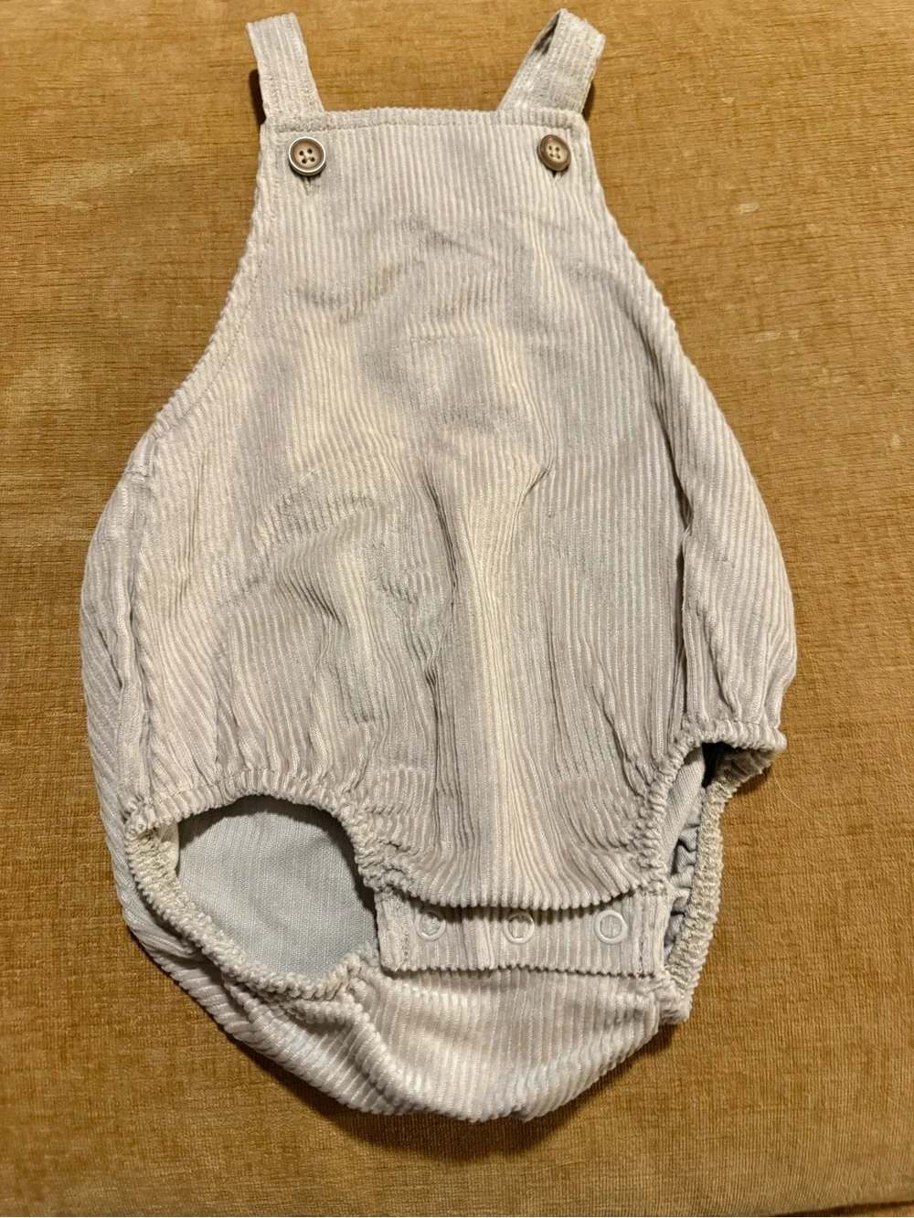 Carter's Neutral Corduroy Baby Romper in Light Tan